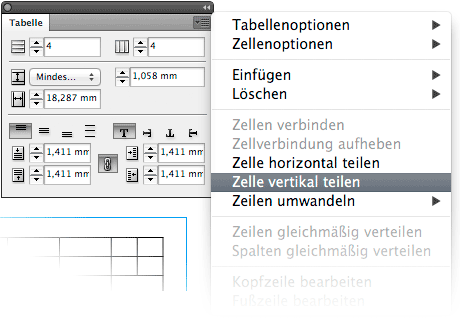 Tabellen in InDesign erstellen