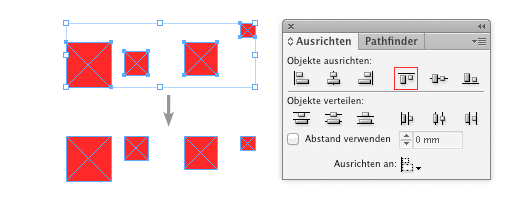 Ausrichten, Duplizieren und Verteilen mit InDesign