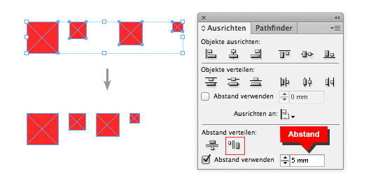 Ausrichten, Duplizieren und Verteilen mit InDesign