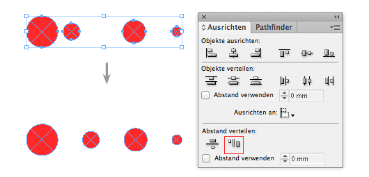 Ausrichten, Duplizieren und Verteilen mit InDesign